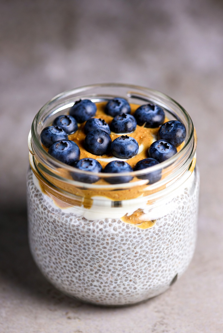 High-Protein Blueberry Peanut Butter Chia Pudding Recipe: Easy Breakfast